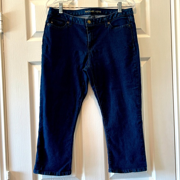 Michael Kors Skinny Capri Crop Jeans Dark Blue Size 10 - Picture 1 of 11